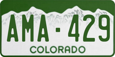 CO license plate AMA429