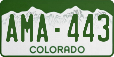 CO license plate AMA443