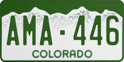 CO license plate AMA446