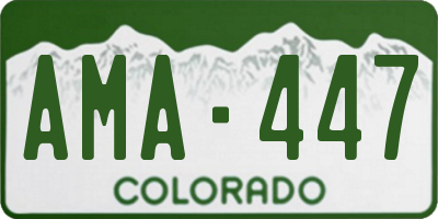 CO license plate AMA447