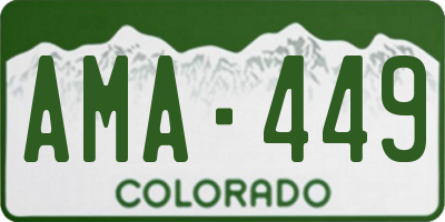 CO license plate AMA449