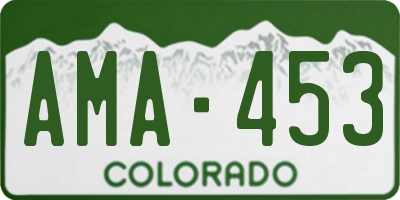 CO license plate AMA453