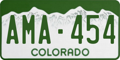CO license plate AMA454