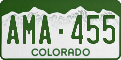 CO license plate AMA455
