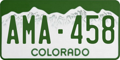 CO license plate AMA458