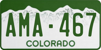 CO license plate AMA467