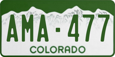 CO license plate AMA477