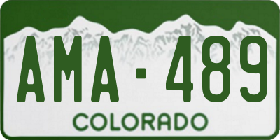 CO license plate AMA489