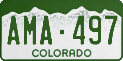 CO license plate AMA497