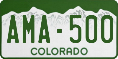 CO license plate AMA500