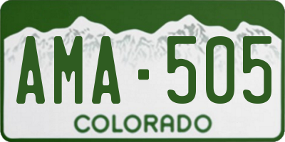 CO license plate AMA505