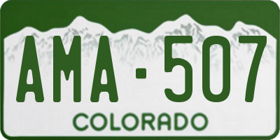CO license plate AMA507