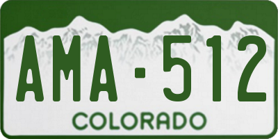 CO license plate AMA512