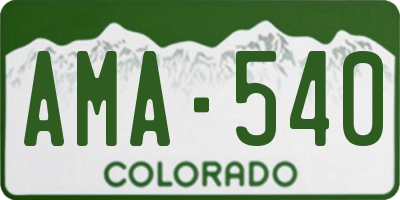 CO license plate AMA540
