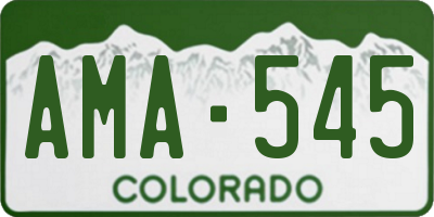CO license plate AMA545