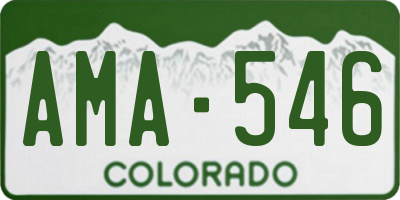 CO license plate AMA546