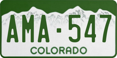 CO license plate AMA547
