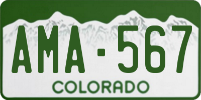 CO license plate AMA567