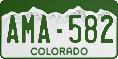 CO license plate AMA582