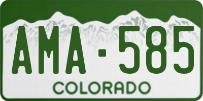 CO license plate AMA585