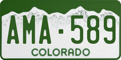 CO license plate AMA589