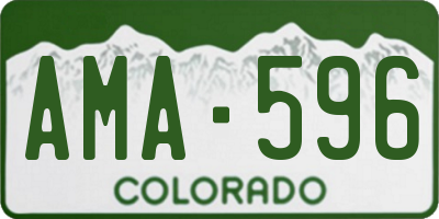 CO license plate AMA596
