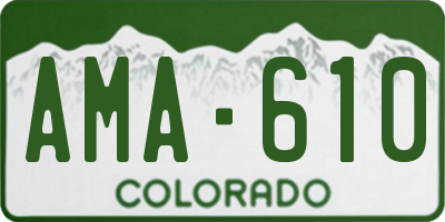 CO license plate AMA610