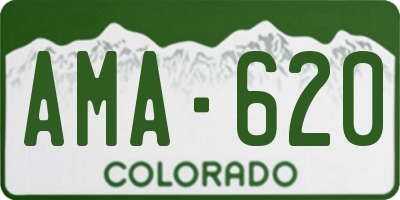 CO license plate AMA620