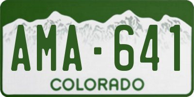 CO license plate AMA641