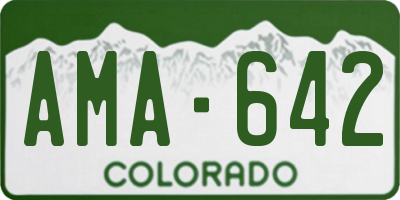 CO license plate AMA642