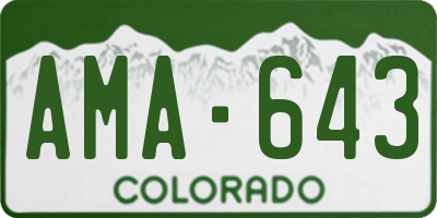 CO license plate AMA643