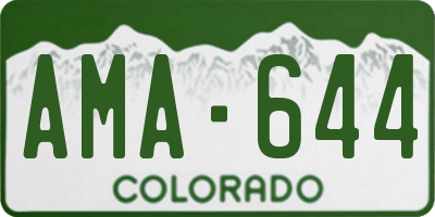CO license plate AMA644