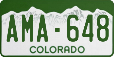 CO license plate AMA648
