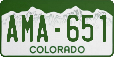 CO license plate AMA651