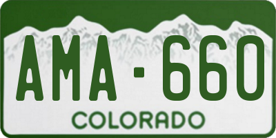 CO license plate AMA660