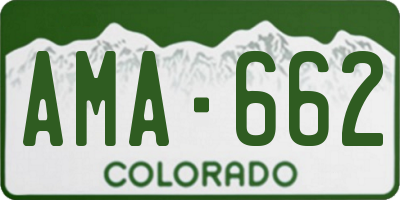 CO license plate AMA662