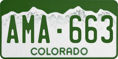 CO license plate AMA663