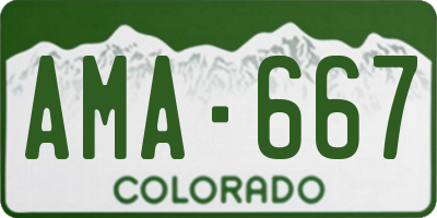 CO license plate AMA667