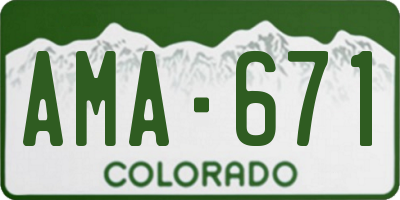 CO license plate AMA671