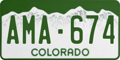 CO license plate AMA674