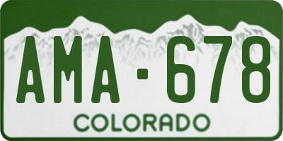 CO license plate AMA678