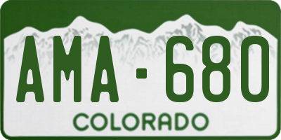 CO license plate AMA680