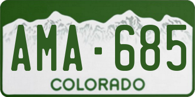CO license plate AMA685
