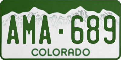 CO license plate AMA689