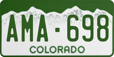 CO license plate AMA698