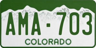 CO license plate AMA703