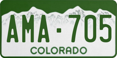 CO license plate AMA705