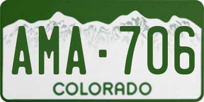 CO license plate AMA706