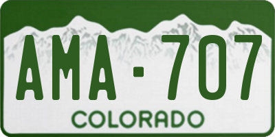CO license plate AMA707