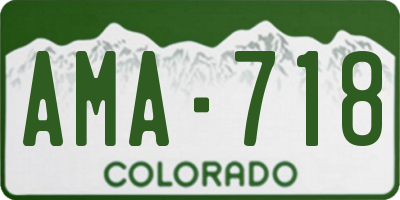 CO license plate AMA718